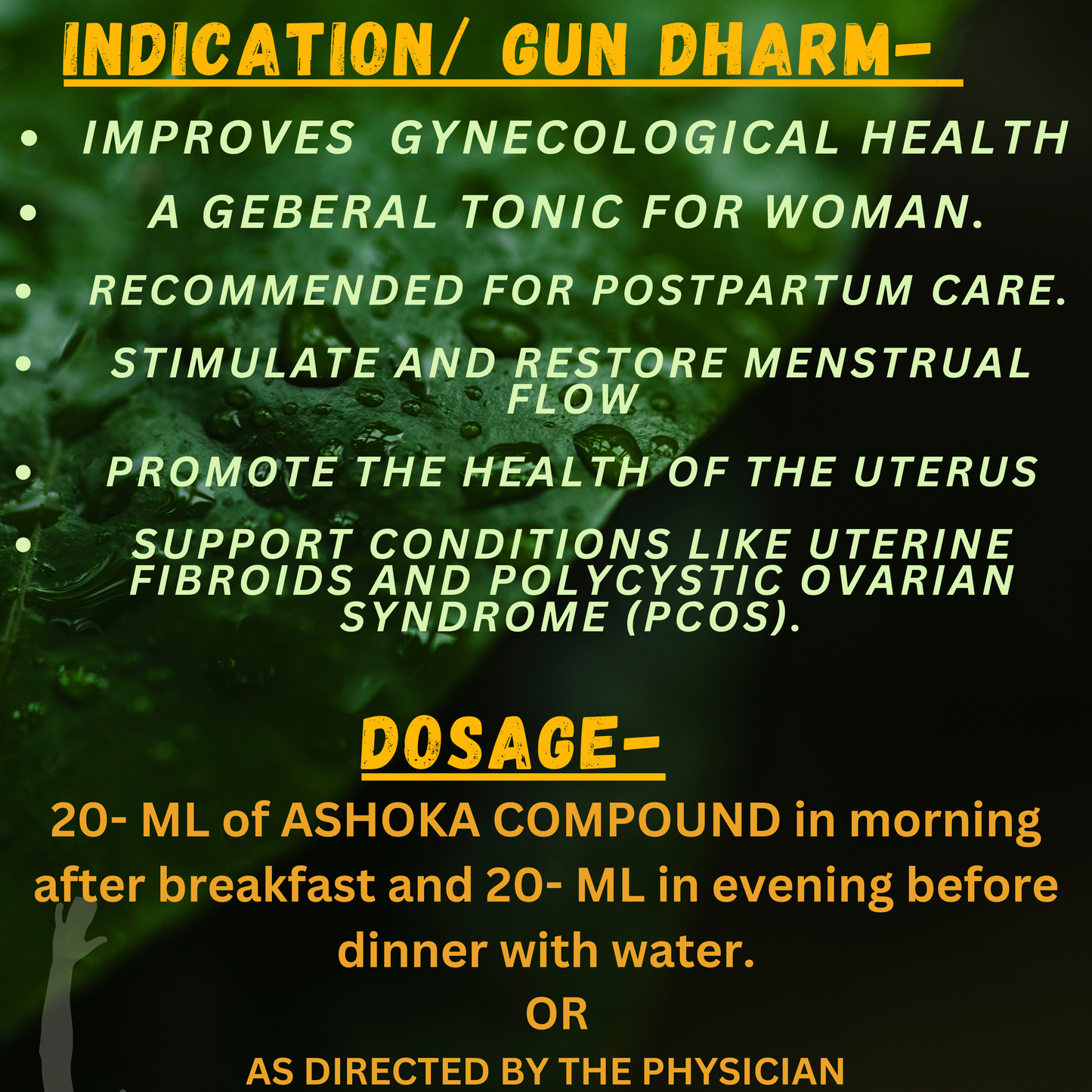 Support Female Reproductive Health & Menstrual Balance with Ashoka Compound – Ayurvedic Uterine Tonic | Available at Cosmohit Ayurved