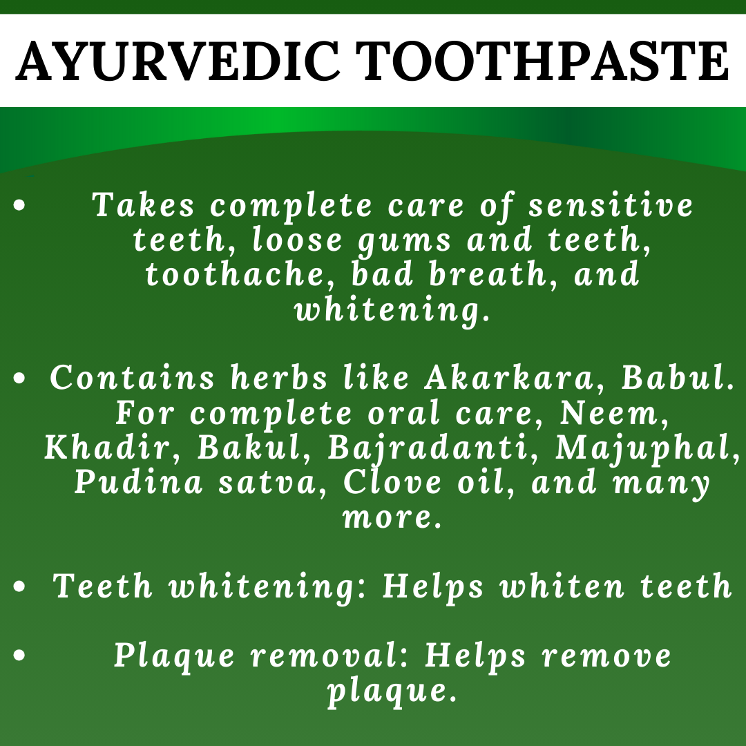 "Protect Teeth, Strengthen Gums & Prevent Cavities Naturally with Ayurvedic Toothpaste – Herbal Oral Care Formula | Available at Cosmohit Ayurved"