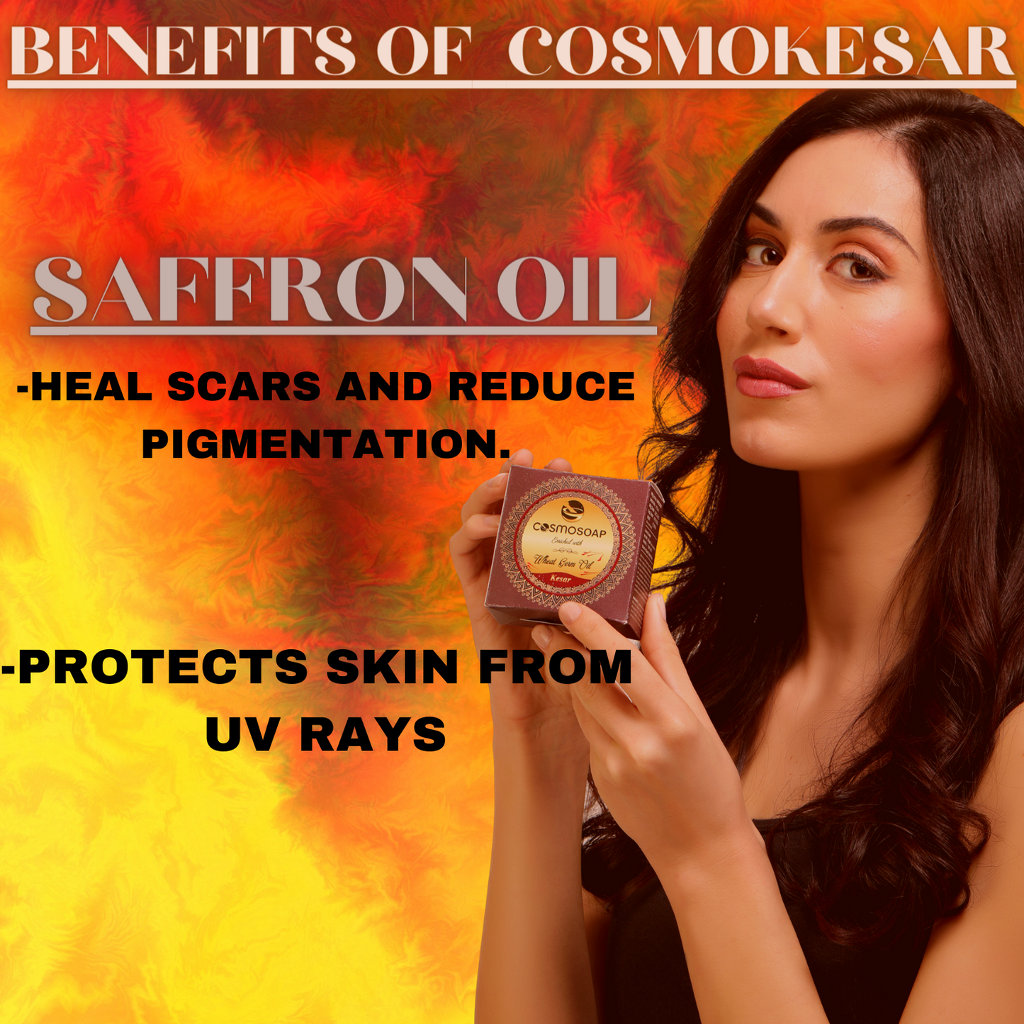 COSMOKESAR SOAP (PACK OF 4) (FOR-DRY SKIN) (125- Gms EACH) (enriched with WHEAT GERM OIL), T.F.M= 76%-Cosmoहित Ayurved