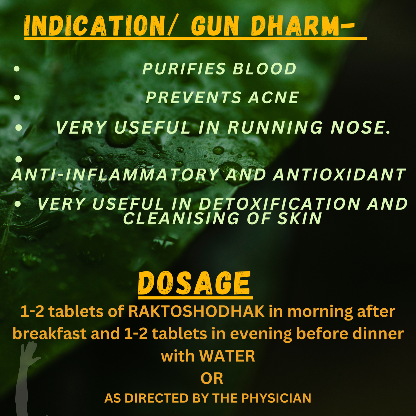 Baidyanath Raktoshodhak – Ayurvedic Blood Purifier Tablets for Clear Skin & Detox | 50 Tablets Pack