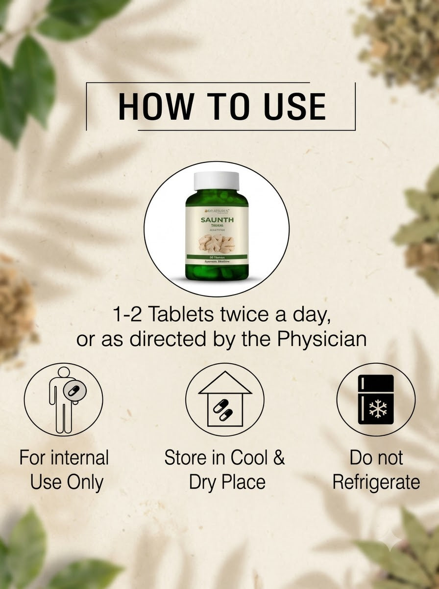 Pure Saunth Tablets for Digestion – 60 Tabets | (by Bio Resurge)