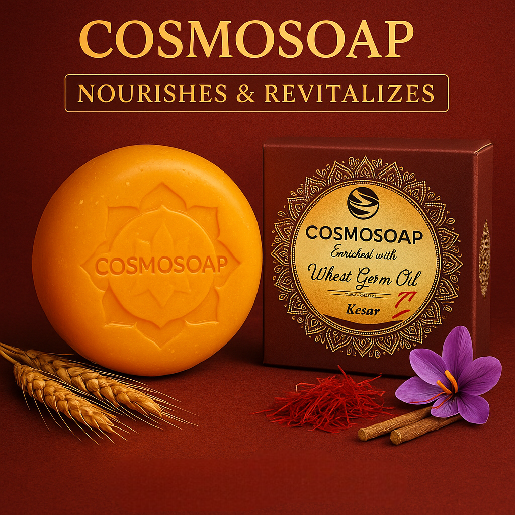 COSMOKESAR SOAP (PACK OF 4) (FOR-DRY SKIN) (125- Gms EACH) (enriched with WHEAT GERM OIL), T.F.M= 76%