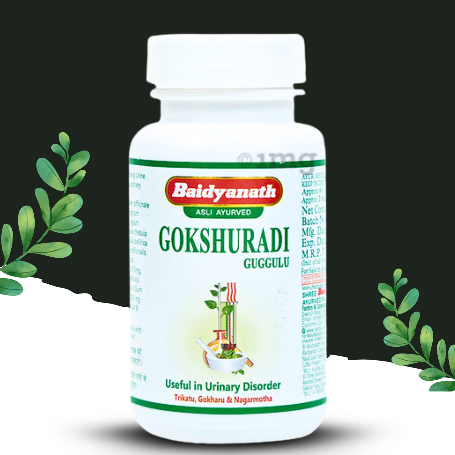 "Gokshuradi Guggulu by Baidyanath – 80 Tablets Ayurvedic Supplement for Kidney Health, Urinary Tract Support & Detox"