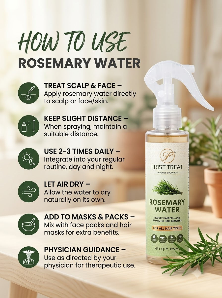 Rosemary Water Spray for Hair Growth 125ml (by first treat )