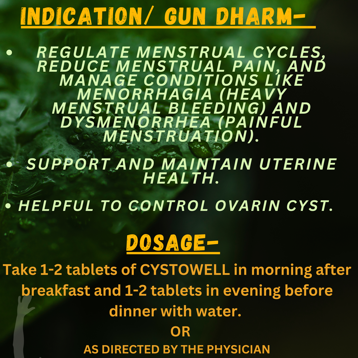 CYSTOWELL (FOR- PCODs AND PCOS) (By- BIO RESURGE, 60- Tablets)-Cosmoहित Ayurved