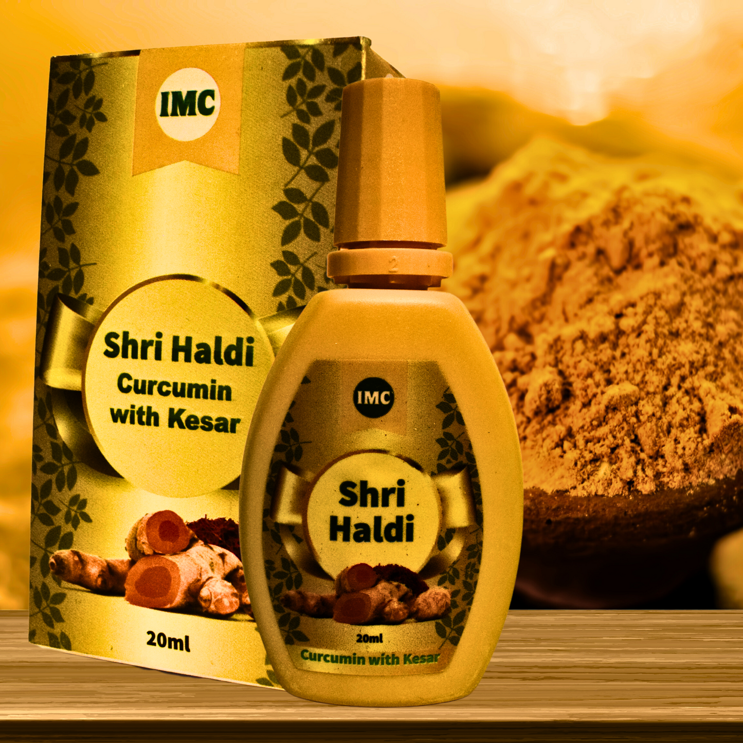 SHRI HALDI CURCUMIN WITH KESAR (By- IMC, 20- ML)-Cosmoहित Ayurved