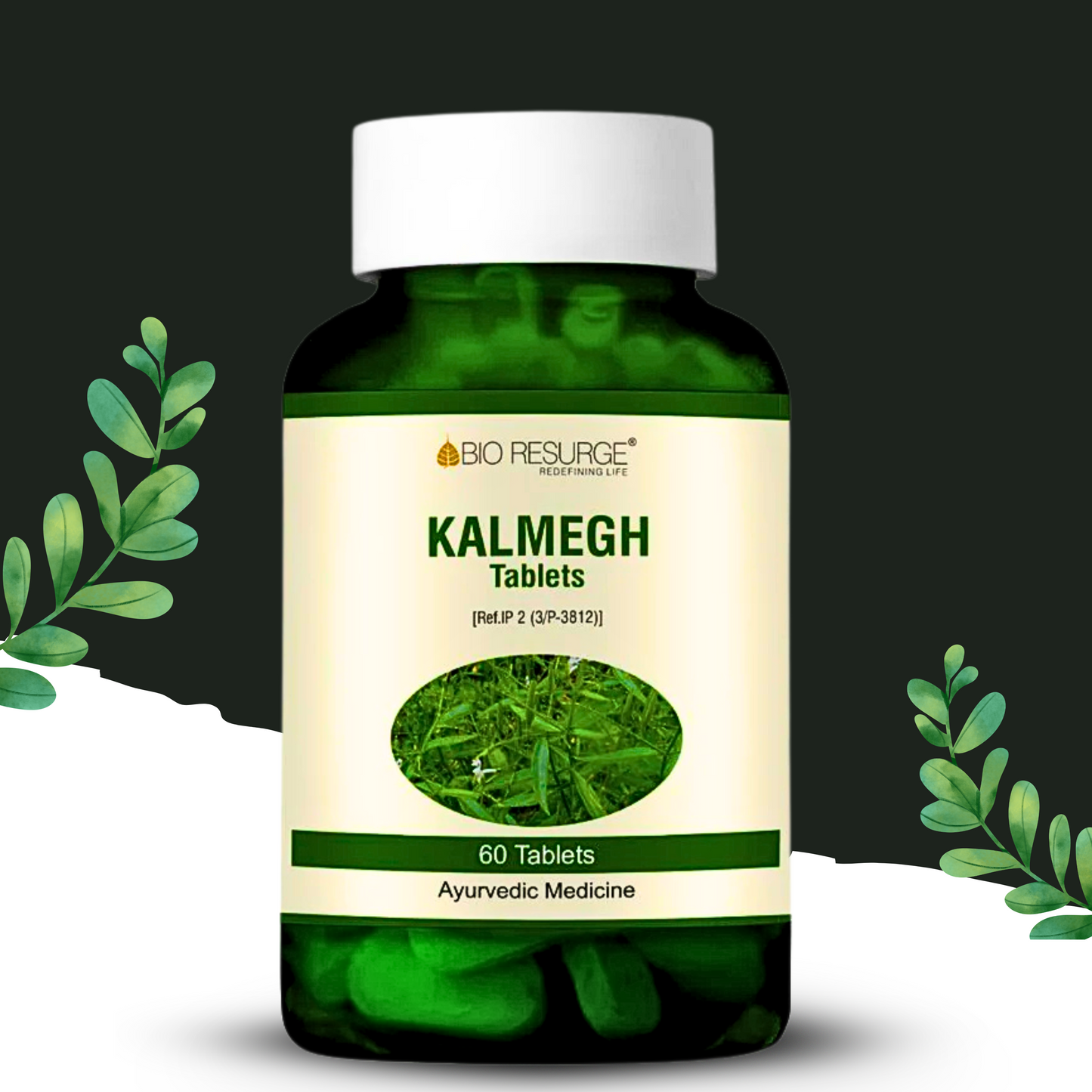 "Kalmegh (Chirayta) Tablets by Bio Resurge – Ayurvedic Immunity Booster & Liver Detox Supplement – 60 Herbal Tablets"