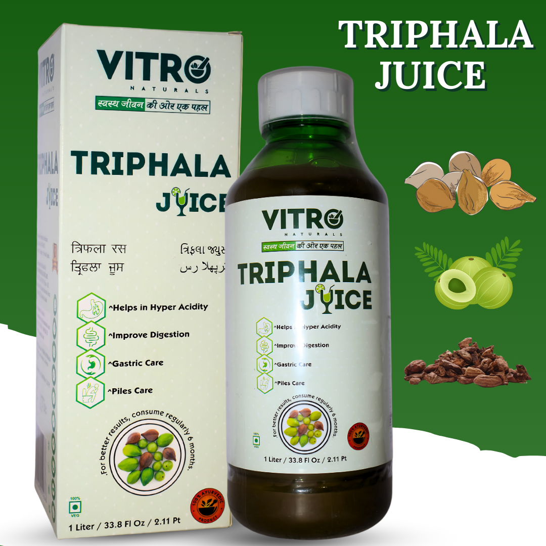TRIPHALA JUICE (A premium juice by VITROMED HEALTHCARE, 1 Litre)-Cosmoहित Ayurved