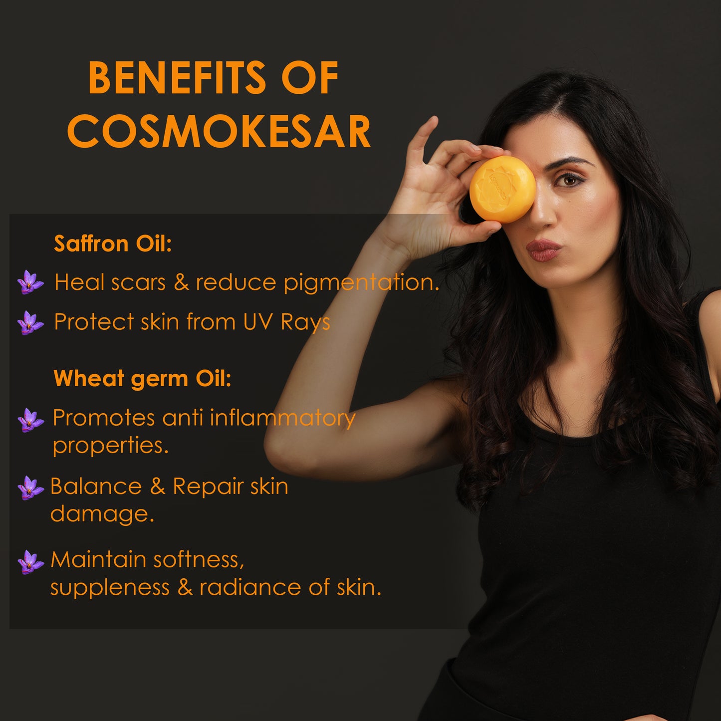 COSMOKESAR SOAP (PACK OF 4) (FOR-DRY SKIN) (125- Gms EACH) (enriched with WHEAT GERM OIL), T.F.M= 76%-Cosmoहित Ayurved