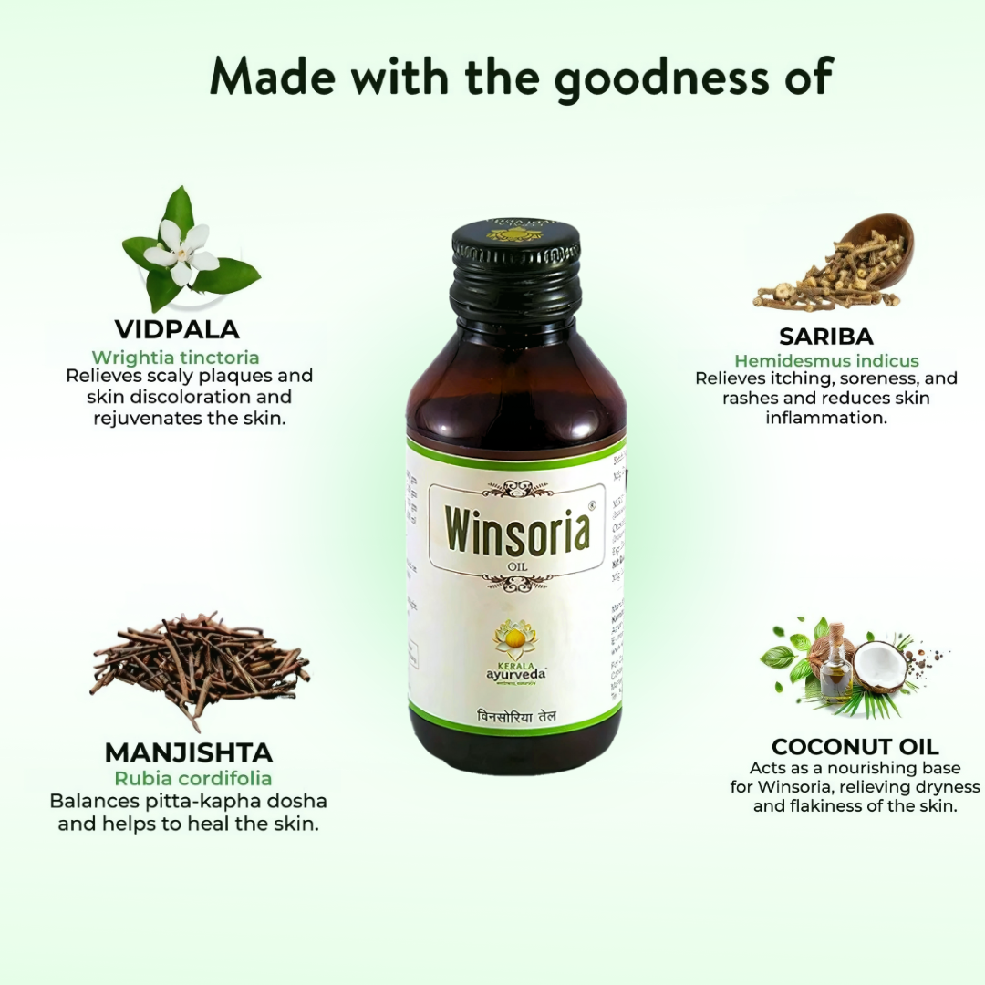 WINSORIA OIL (manage psoriasis, naturally) (BY- KERALA AYURVEDA ,100ML)-Cosmoहित Ayurved