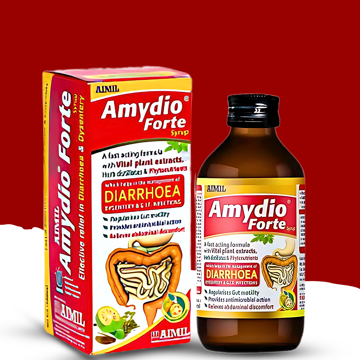"Amydio Forte Syrup by Amil – 100ml Ayurvedic Digestive Tonic for Gut Health, Acidity Relief & Electrolyte Balance – Herbal Remedy for Digestive Wellness | Available at Cosmohit Ayurved"