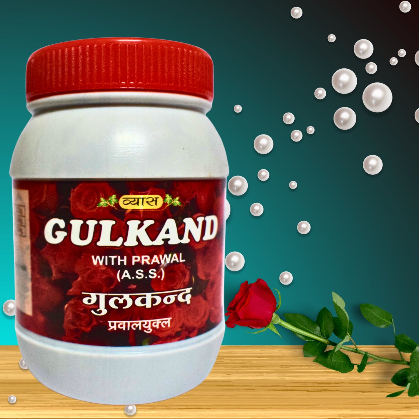 Gulkand Enriched with Praval – Natural Body Coolant (250g) by Vyas-Cosmoहित Ayurved