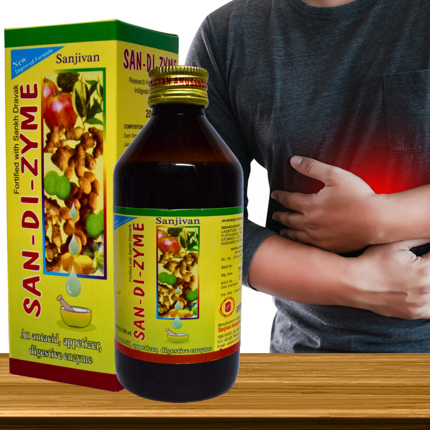 SAN-DI-ZYME (FORTIFIED WITH SHANKH DRAVAK) (By- SANJIVAN ANUSANDHAN, 200- ML)-Cosmoहित Ayurved