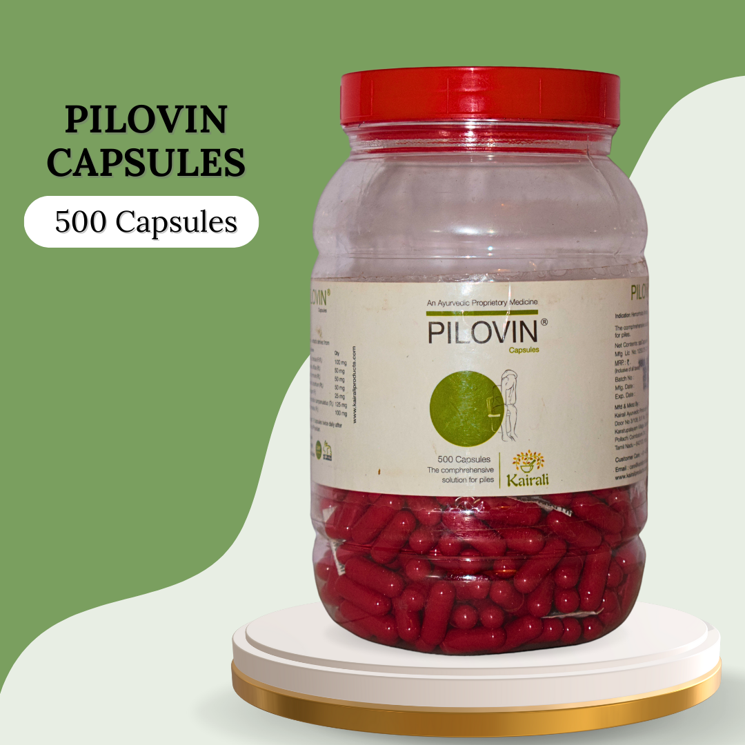 PILOVIN Capsules by Kairali Ayurvedic – Herbal Supplement for Wellness (500 Capsules)-Cosmoहित Ayurved