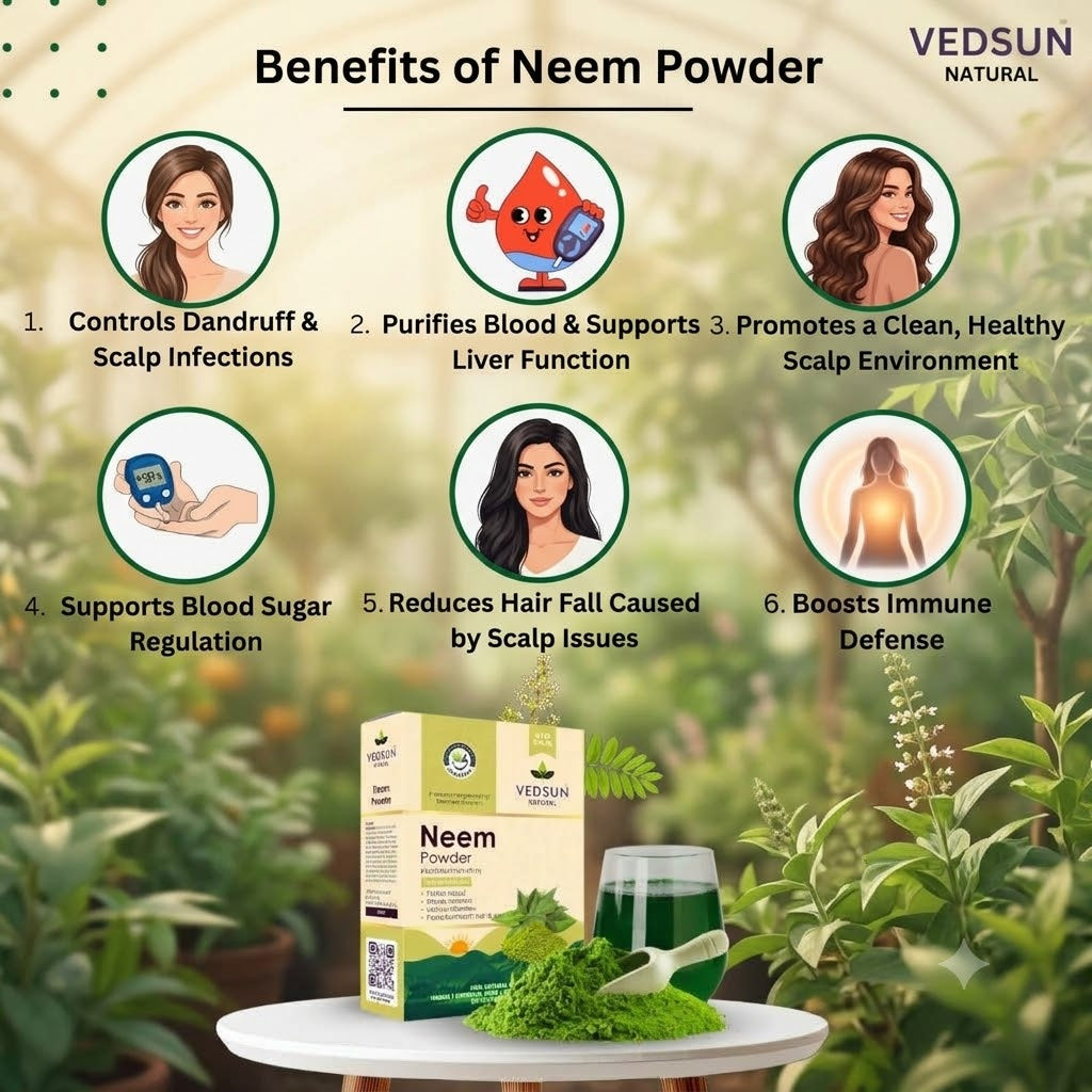 Pure Neem Leaf Powder for Hair & Skin | Natural Dandruff Care 100gm