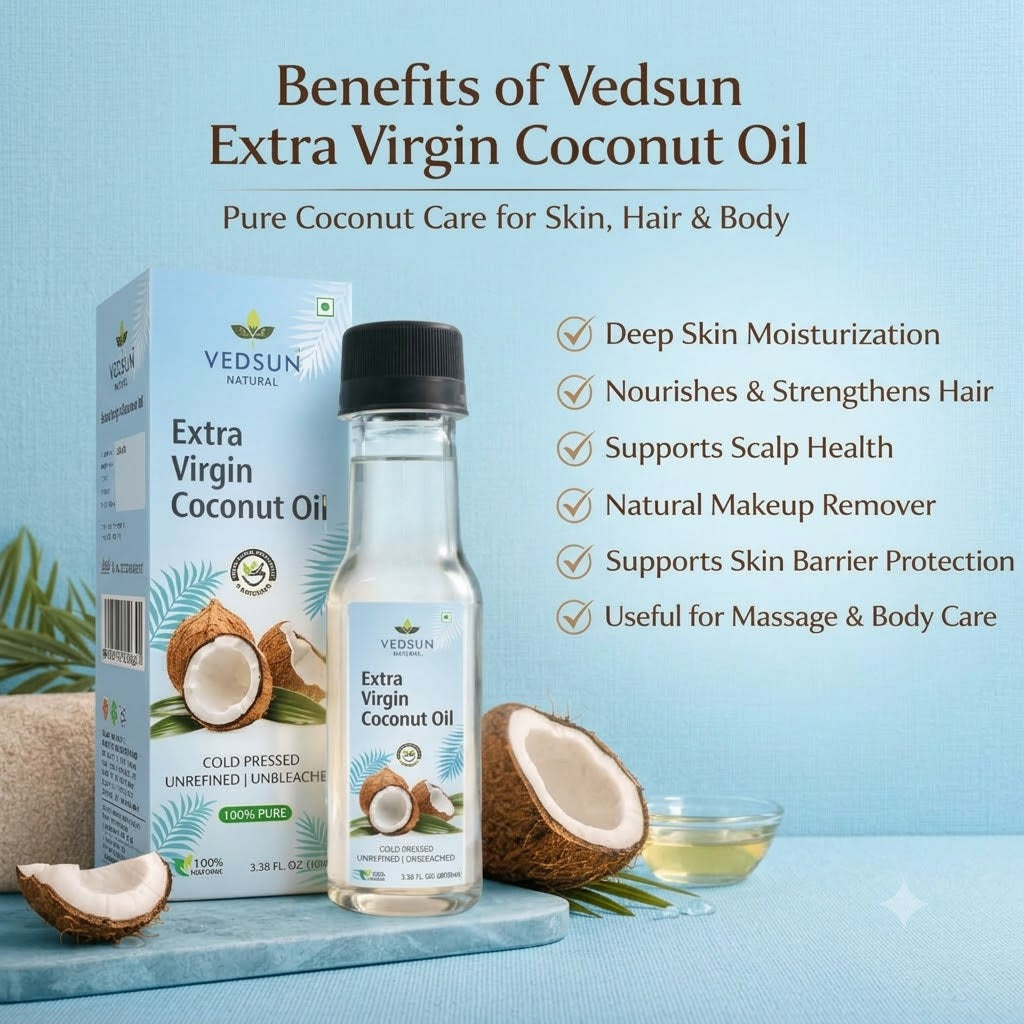 Vedsun Extra Virgin Coconut Oil – Cold Pressed & Pure Coconut Oil 100ml
