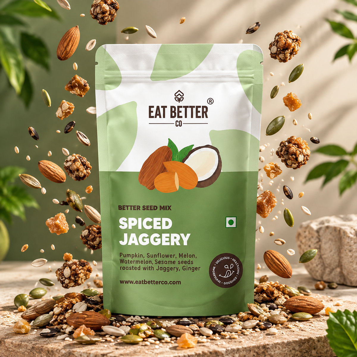 Eat Better Spiced Jaggery Seed Mix – Crunchy Snack 100gm