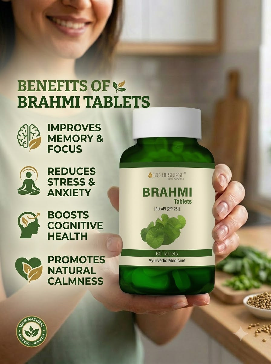 Brahmi Tablets | Herbal Memory & Brain Support | (by Bio Resurge)