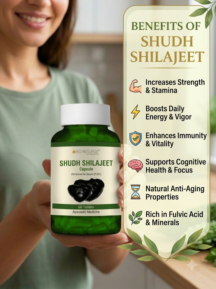 Shudh Shilajeet Capsules 400mg(60 tablets), by bio resurge
