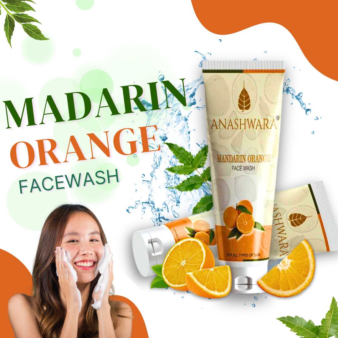"Anashwara Mandarin Orange Face Wash by Bio Resurge – Anti-Blemish & Skin Whitening Formula | Buy Online at Cosmohit Ayurved (100ml)