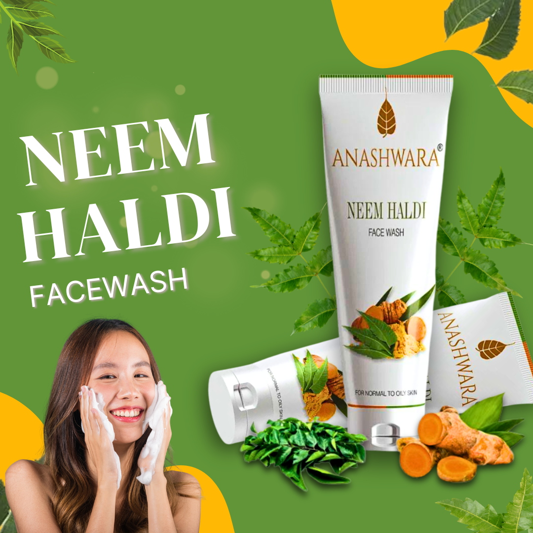 Anashwara Neem Haldi Face Wash by Bio Resurge – Ayurvedic Anti-Acne & Skin Toning Cleanser | Buy Online at Cosmohit Ayurved (100ml)