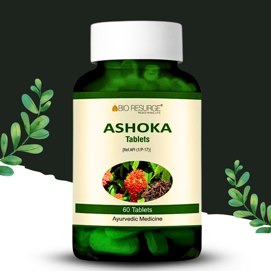 "Ashoka Tablets by Bio Resurge – 60 Ayurvedic Tablets for Women's Uterine Health, Menstrual Cycle Regulation & Hormonal Balance"