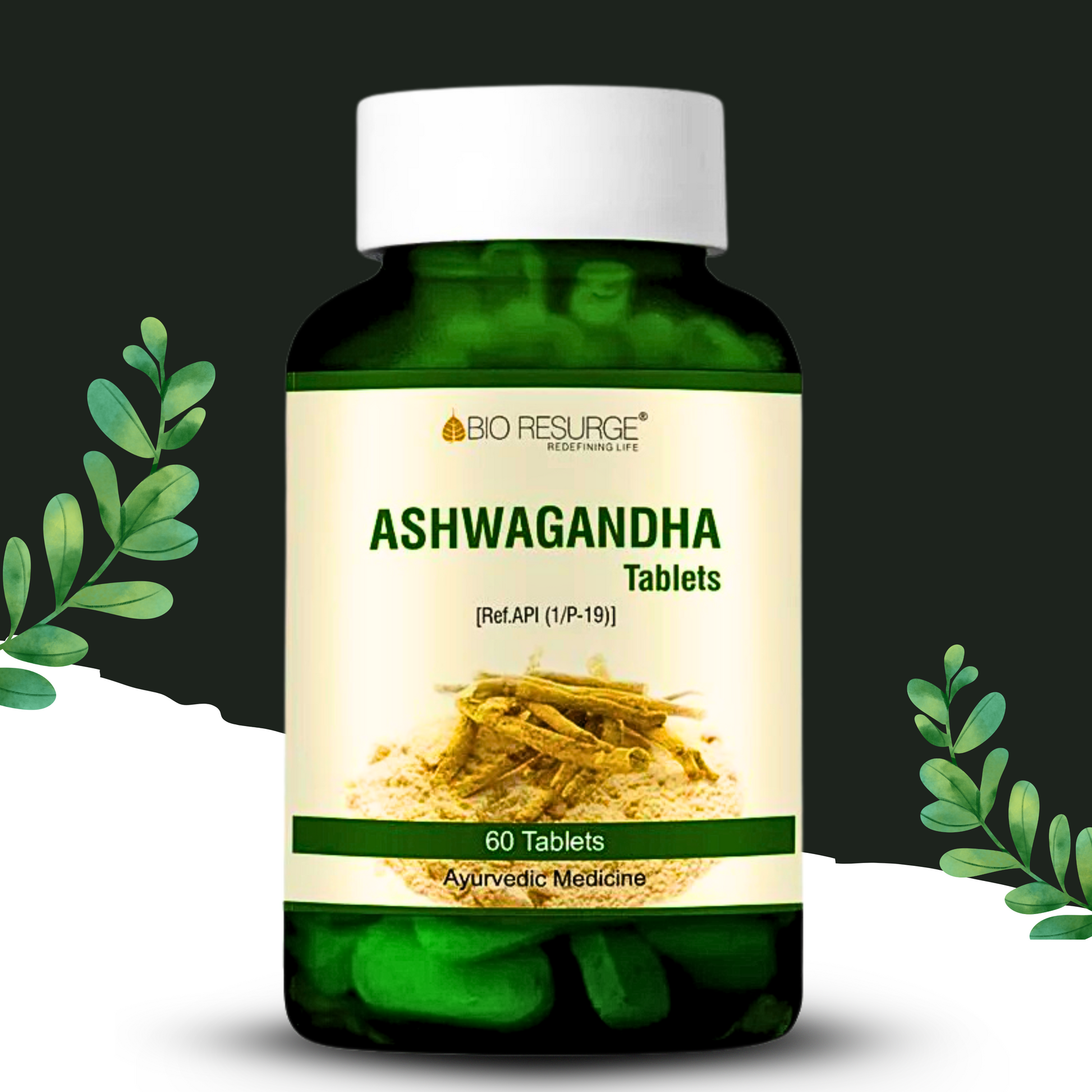 "Ashwagandha Tablets by Bio Resurge – 60 Natural Ayurvedic Tablets for Stress Relief, Energy Boost & Immune Support"