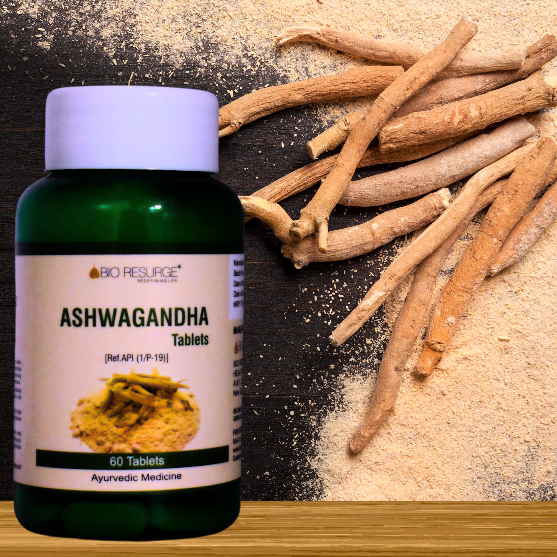 "Ashwagandha Tablets by Bio Resurge – Ayurvedic Stress Relief, Energy & Immunity Booster | Buy Online at Cosmohit Ayurved (60 Tablets)" 