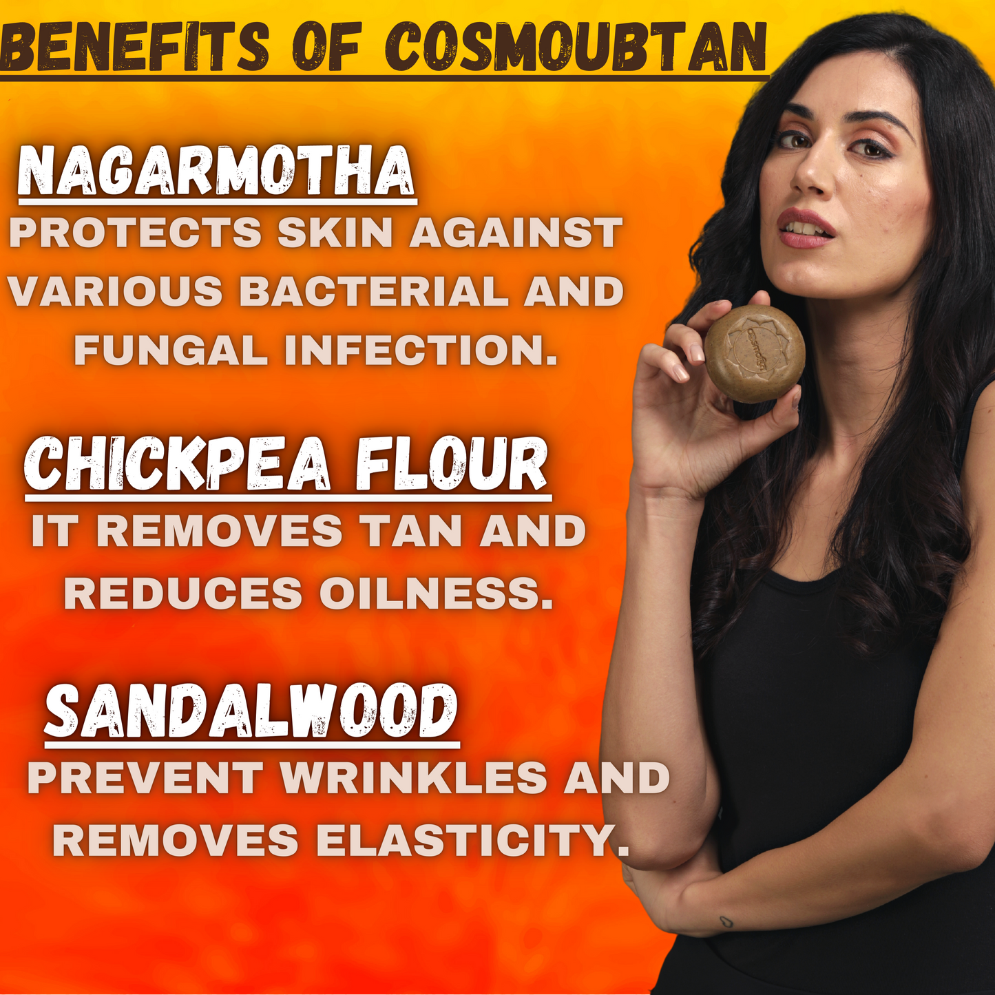 COSMOUBTAN SOAP (PACK OF 4) (FOR- OILY SKIN TYPE) (125- Gms EACH) (enriched with NAGARMOTHA and CHICKPEA FLOUR), T.F.M= 76%