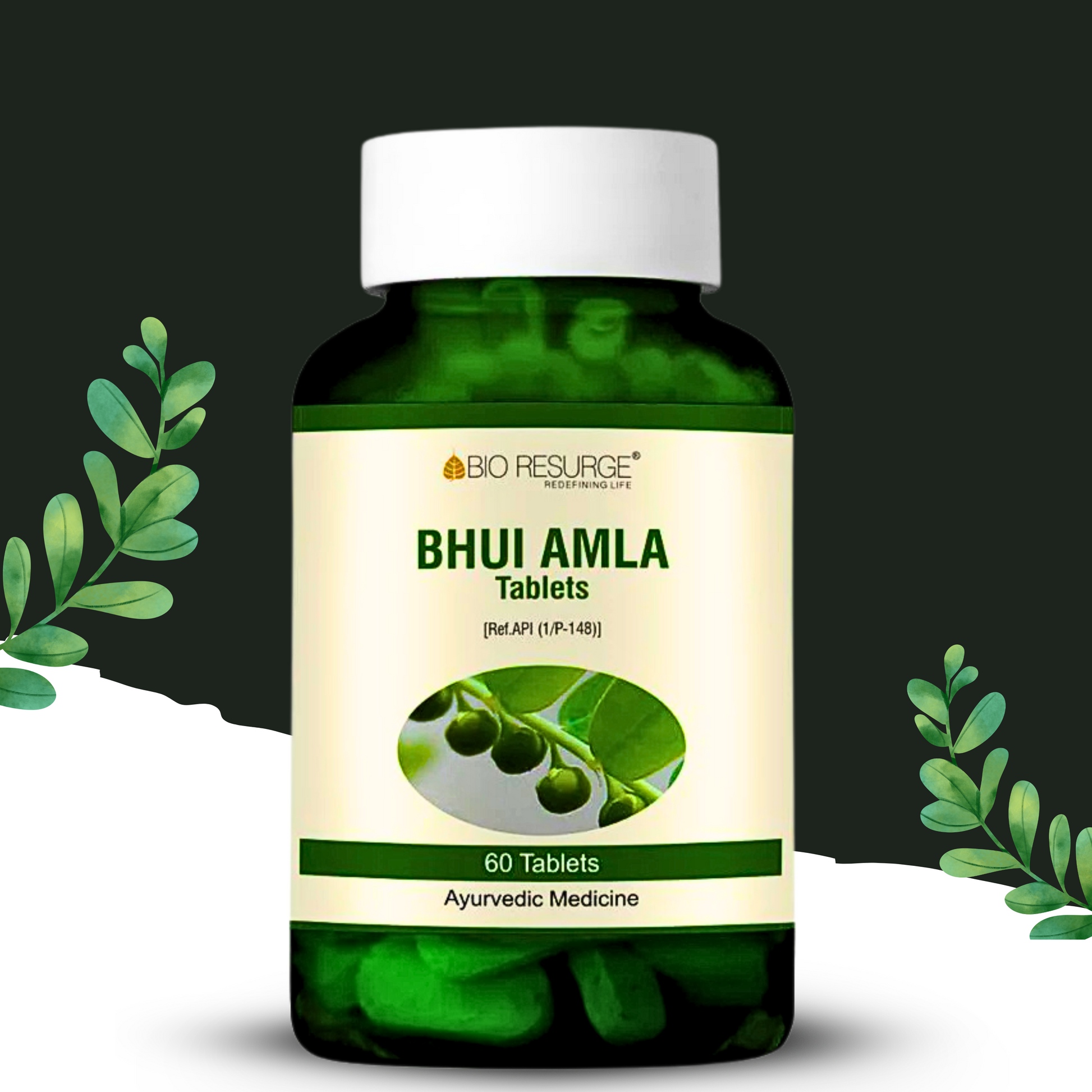 "Bhumi Amla Tablets by Bio Resurge – 60 Herbal Ayurvedic Tablets for Liver Health, Fatty Liver Management, and Detoxification"