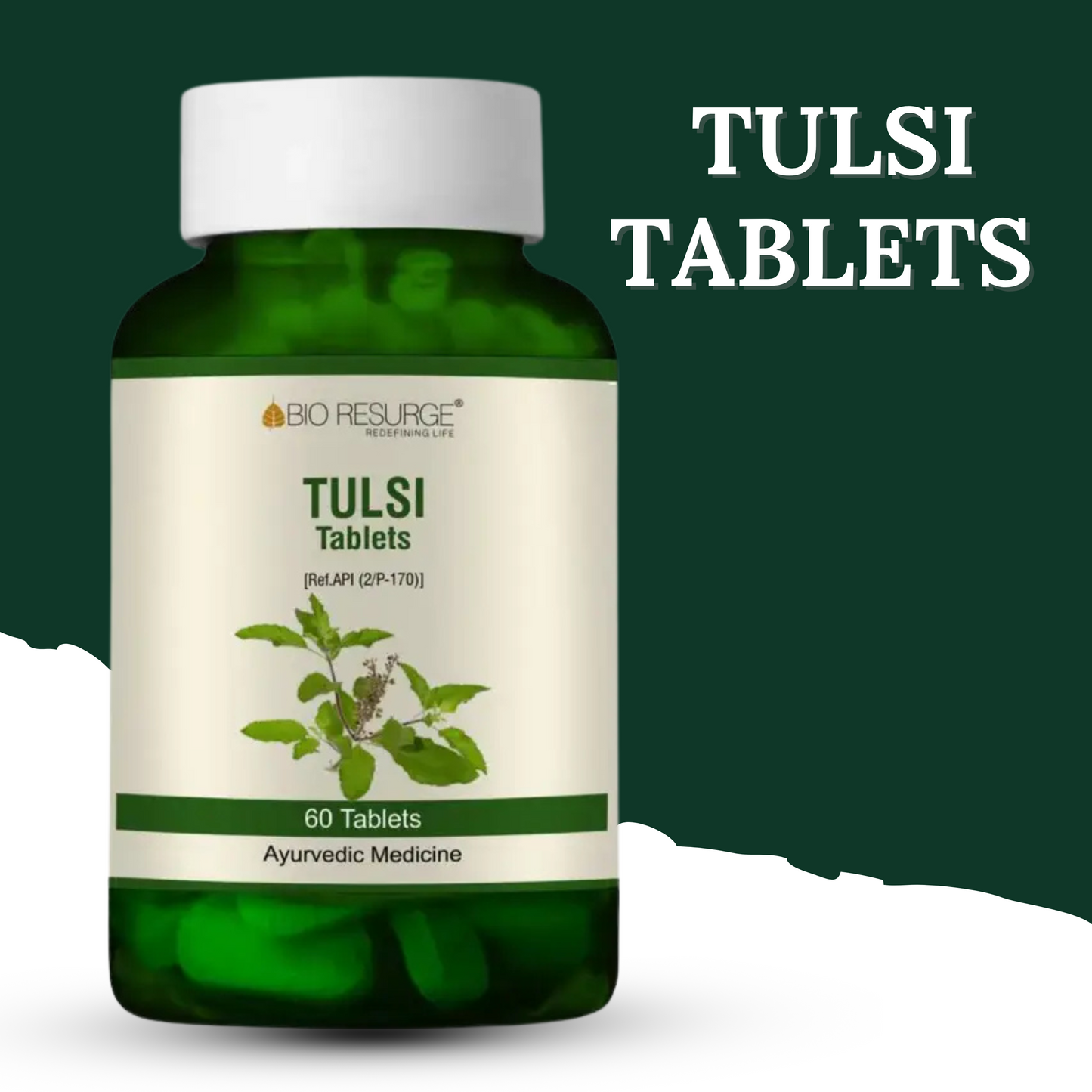 "Bio Resurge Tulsi Tablets – Ayurvedic Remedy for Cough, Cold, and Respiratory Support – 60 Tablets with Dosage Instructions | Shop Herbal Immunity Boosters on Cosmohit Ayurved"