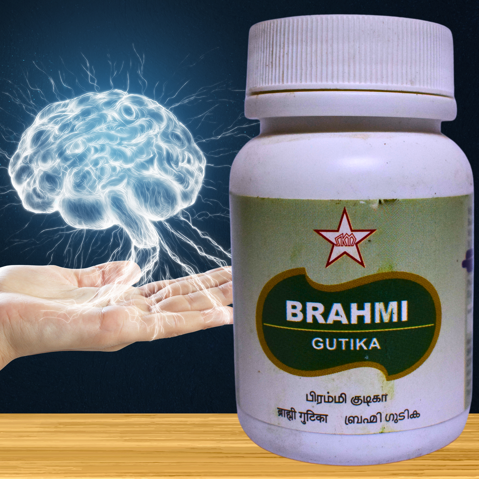 "Brahmi Gutika by SKM Siddha & Ayurveda – 100 Ayurvedic Tablets for Enhanced Memory, Focus, Concentration, and Mental Clarity"