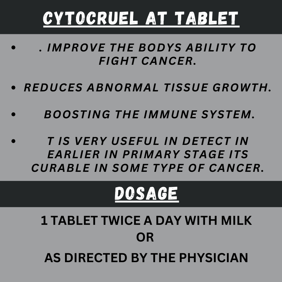 CYTOCRUEL AT TABLET (ability to fight cancer) (BY AYUKALP , 30 TABLETS)-Cosmoहित Ayurved