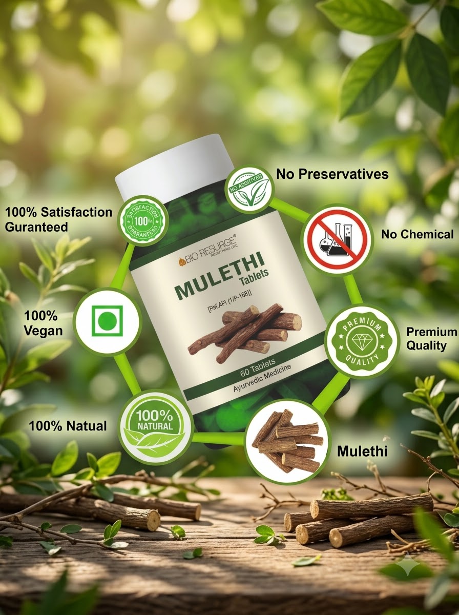 Mulethi Tablets |  Digestive Support -60 Tablets ( bio resurge)