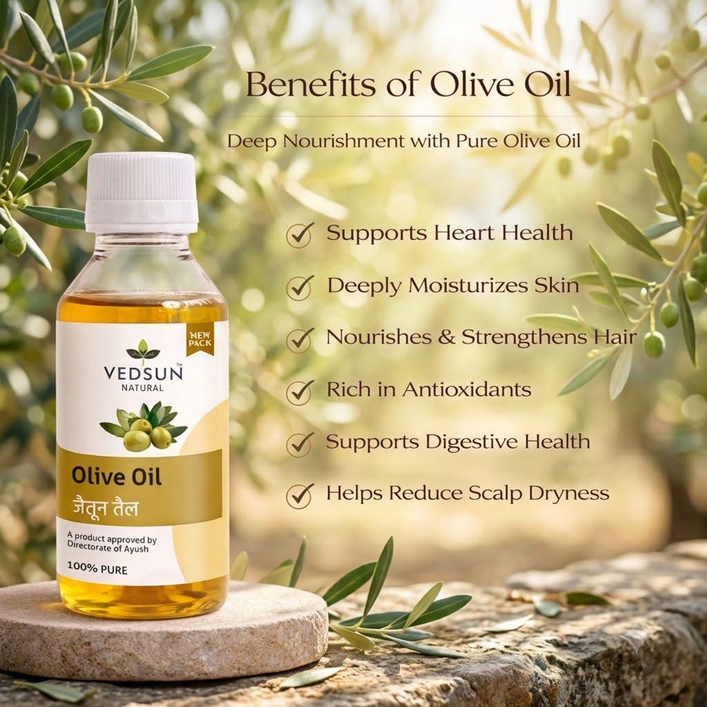 Natural Olive Oil | Extra Virgin Oil for Hair, Skin 50ml ( by vedsun)