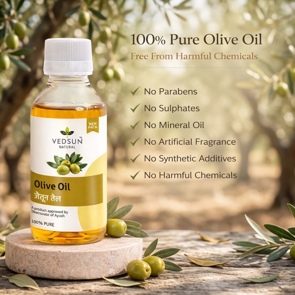 Natural Olive Oil | Extra Virgin Oil for Hair, Skin 50ml ( by vedsun)