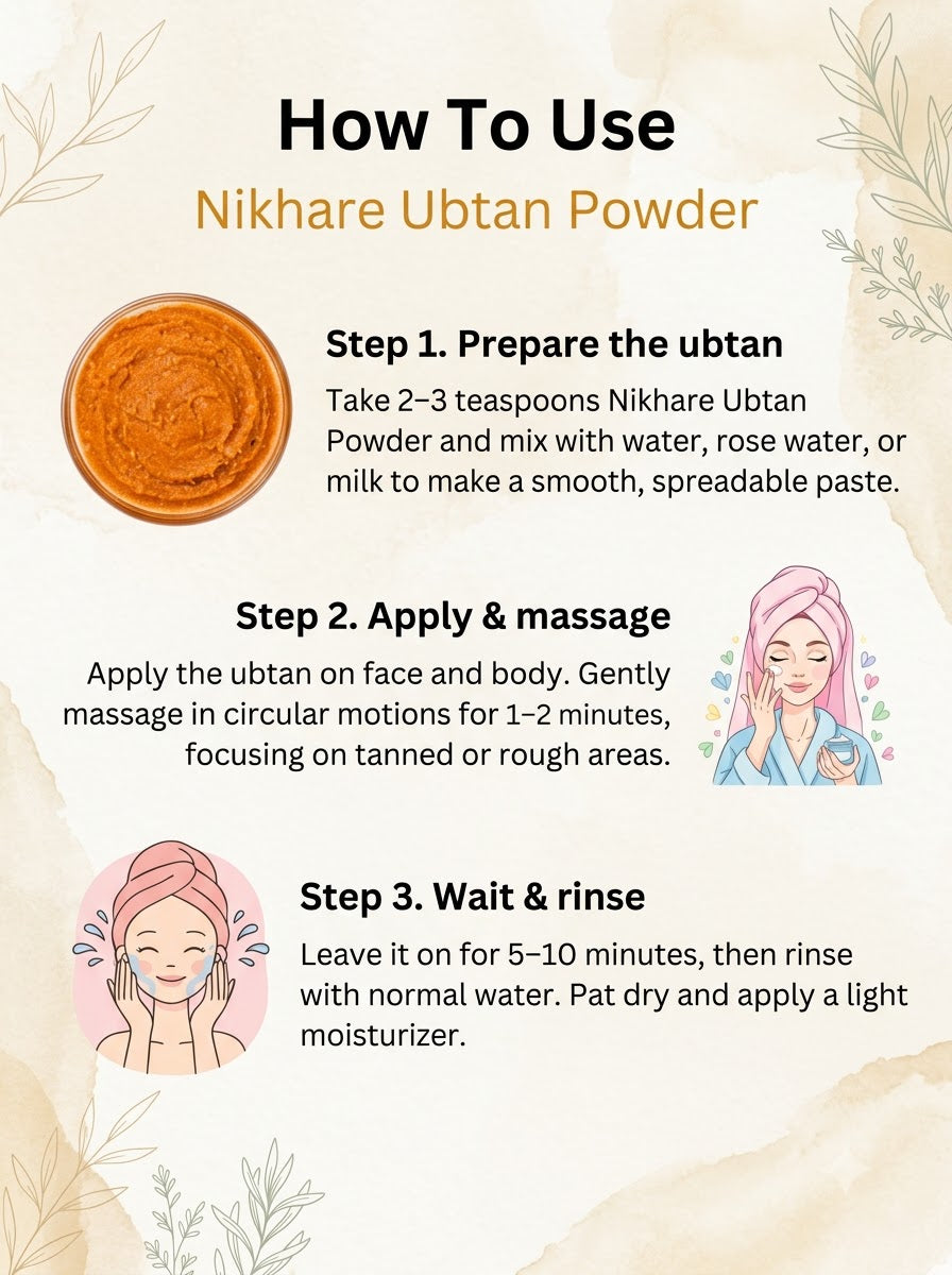 Natural Nikhare Ubtan Powder For Glowing Skin 100g ( by vedsun )