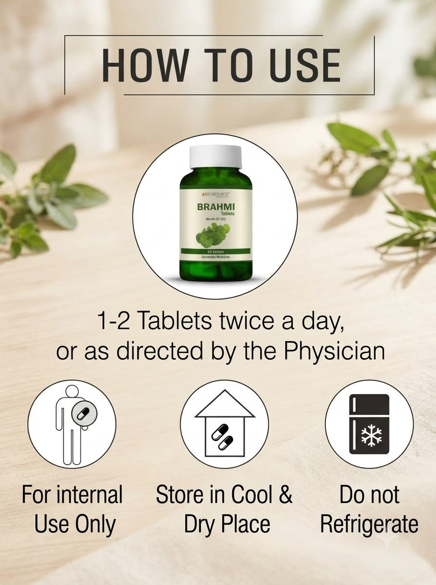 Brahmi Tablets | Herbal Memory & Brain Support | (by Bio Resurge)