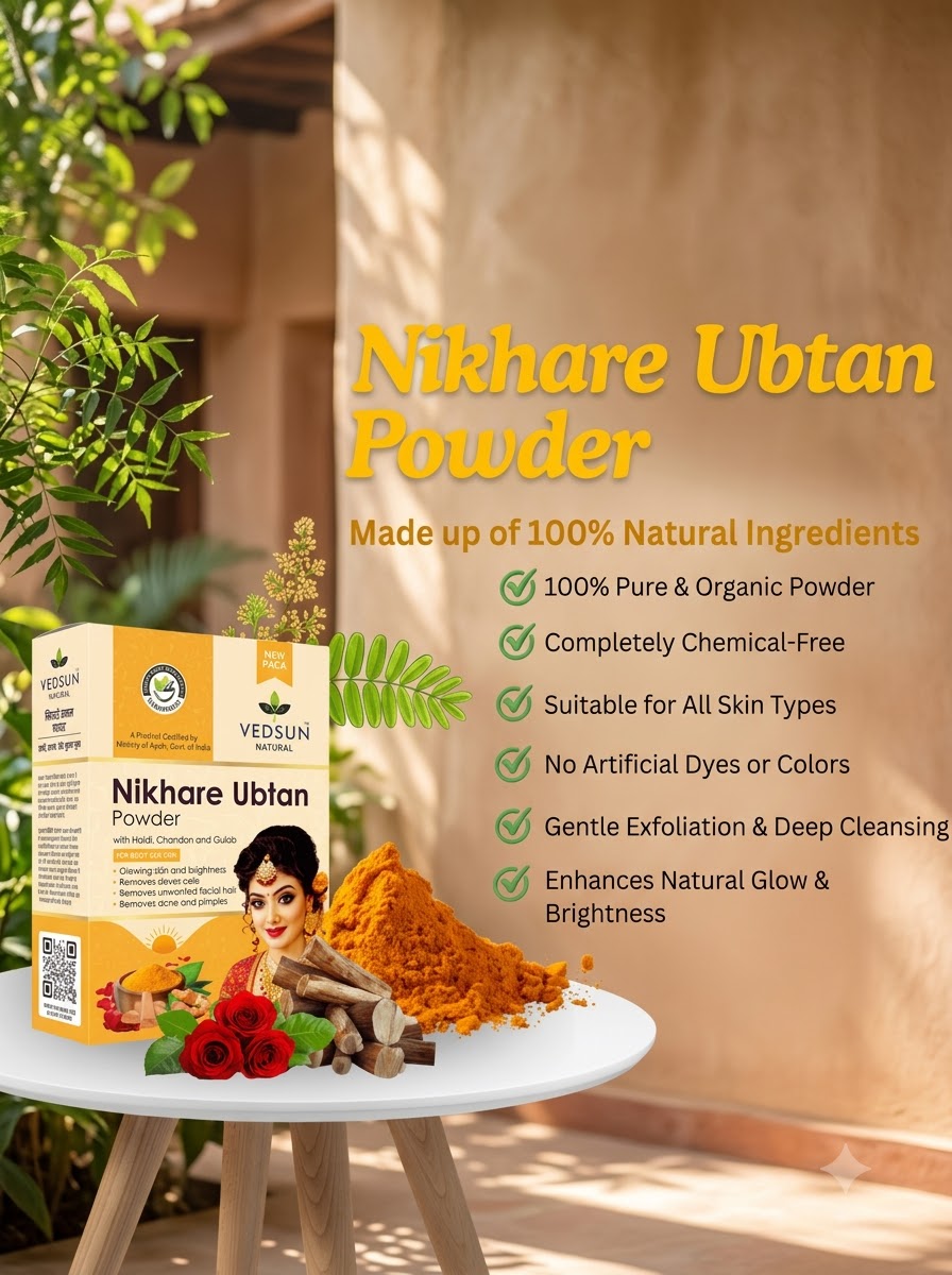 Natural Nikhare Ubtan Powder For Glowing Skin 100g ( by vedsun )