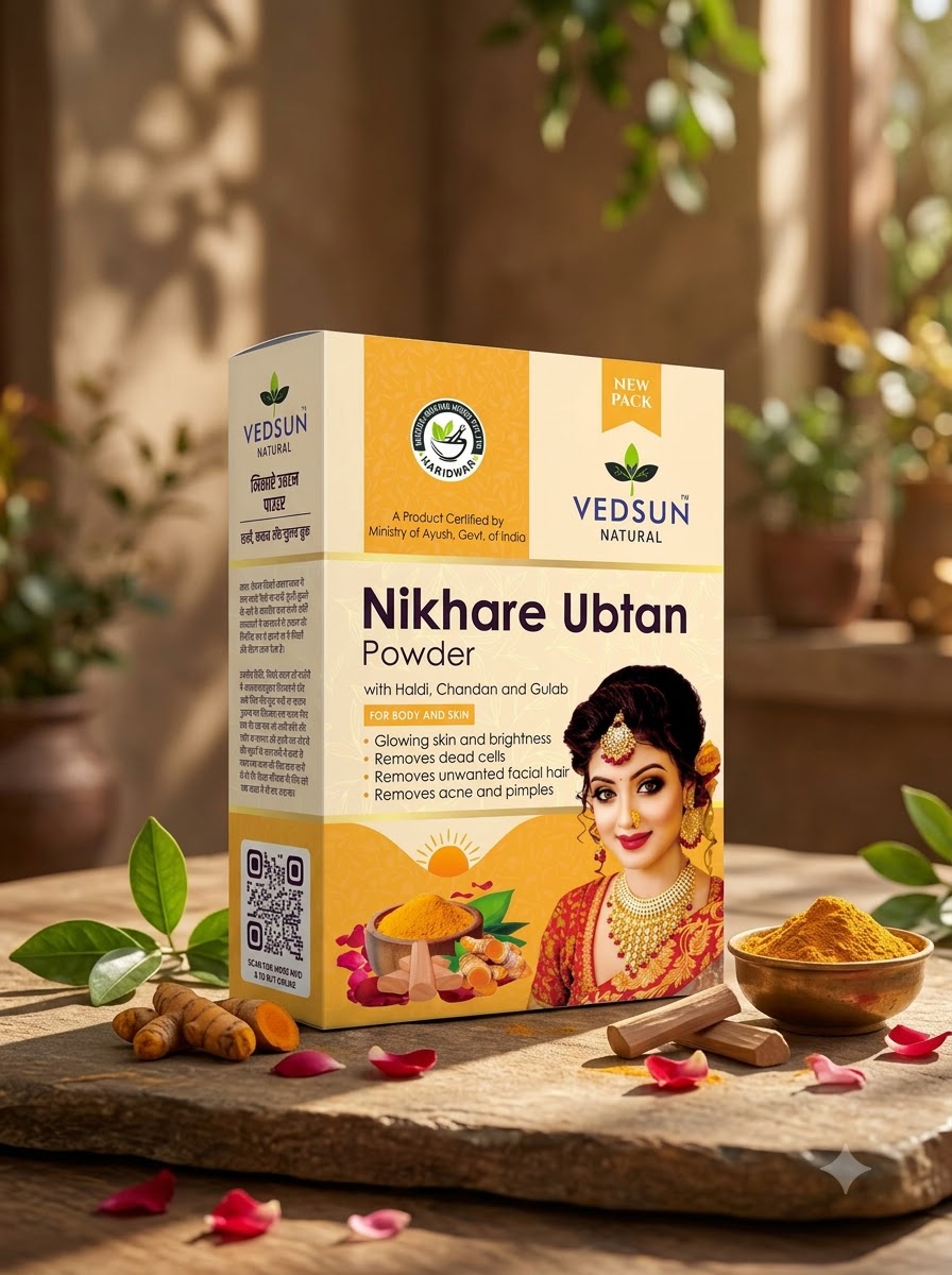 Natural Nikhare Ubtan Powder For Glowing Skin 100g ( by vedsun )