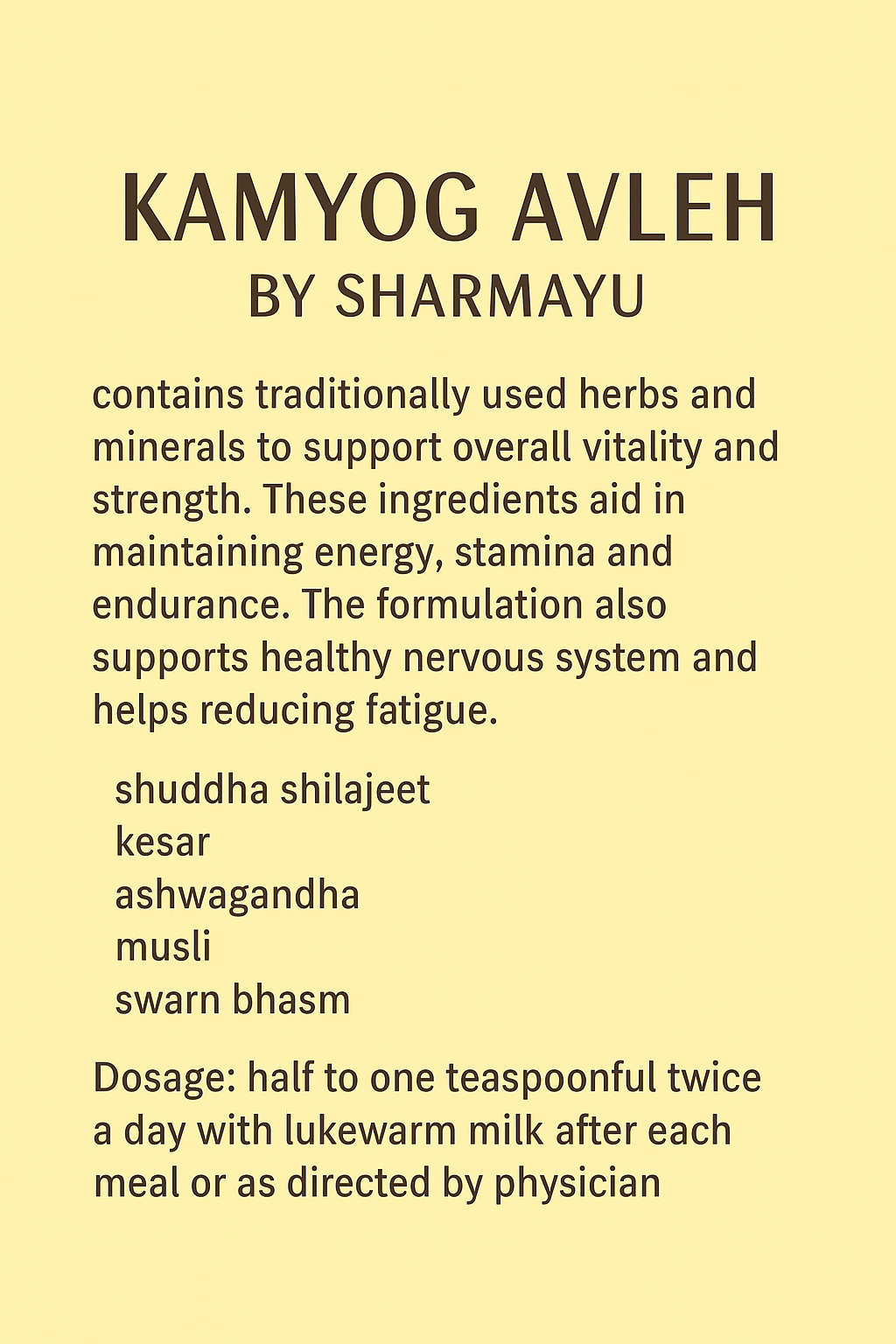 KAMYOG AVLEH, BY SHARMAYU, 250-GRAMS