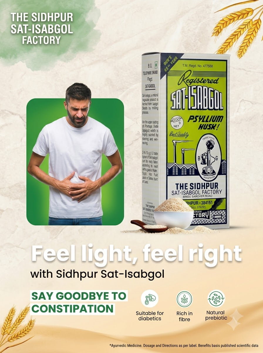 Sat-Isabgol Psyllium Husk -Natural Fiber for Digestive Health