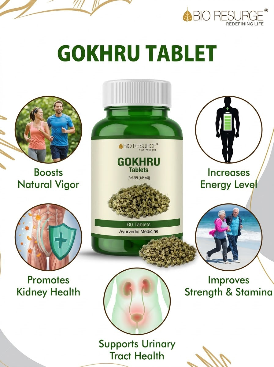 Gokhru Tablets | Herbal Stamina Support | 60 tablets ( by bio resurge)