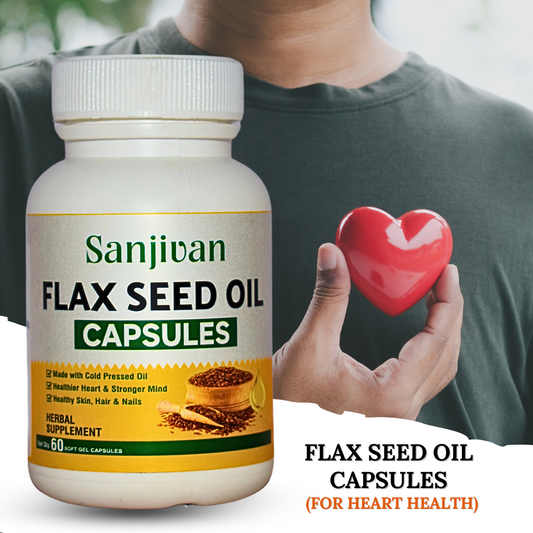 FLAX SEED OIL CAPSULE ( BY SANJIVAN , 60 CAPSULES )-Cosmoहित Ayurved