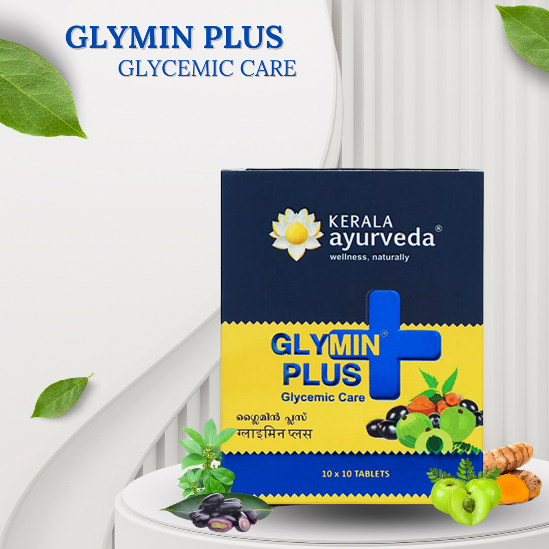 GLYMIN PLUS - GLYCEMIC CARE (BY-KERALA AYURVEDA, 10 × 10 TABLETS)-Cosmoहित Ayurved
