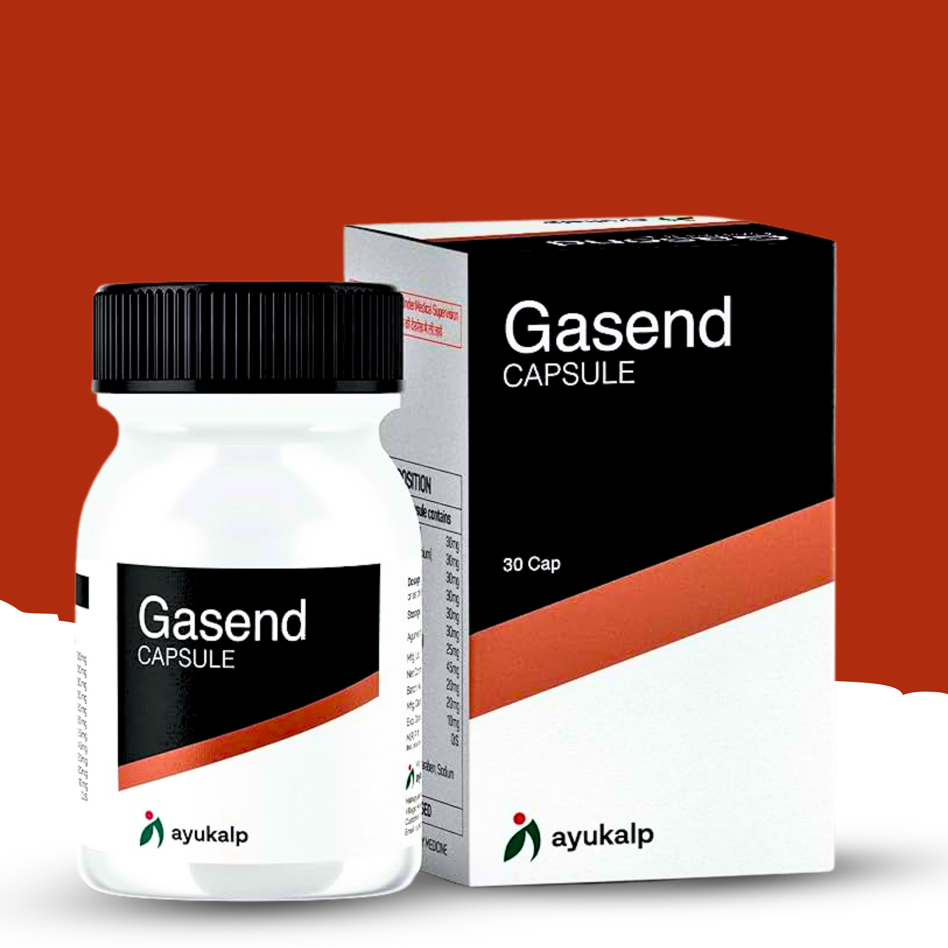 "Gasend Capsules by Ayukalp – 30 Ayurvedic Capsules for Gastric Wellness, Acidity Relief & Gas Trouble – Herbal Remedy for Bloating & Indigestion | Available at Cosmohit Ayurved"