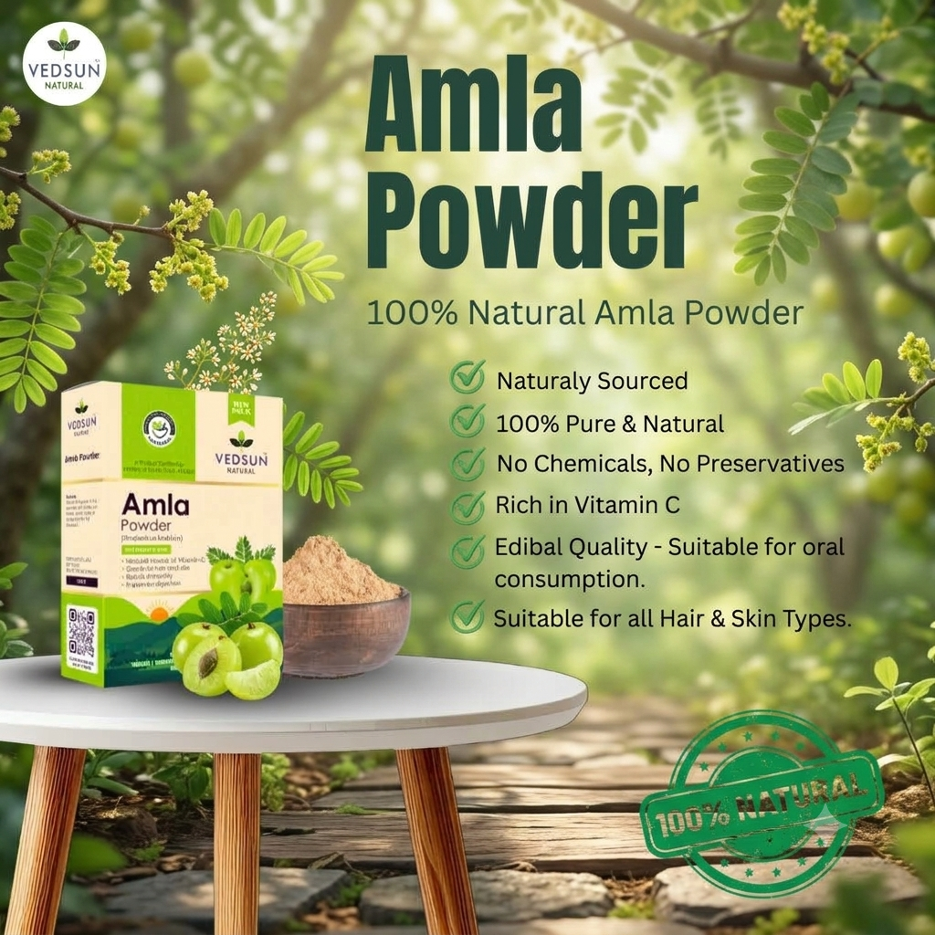 Vedsun Pure Amla Powder Natural Indian Gooseberry for Hair & Skin 100g