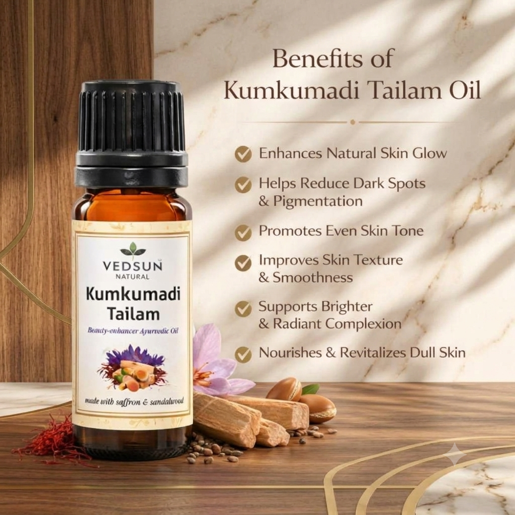 Natural Kumkumadi Tailam | Glow & Skin Care Oil 10ml (by vedsun)