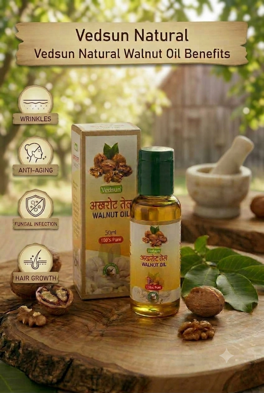 Vedsun Natural Walnut Oil | For Healthy Hair & Glowing Skin | 50m