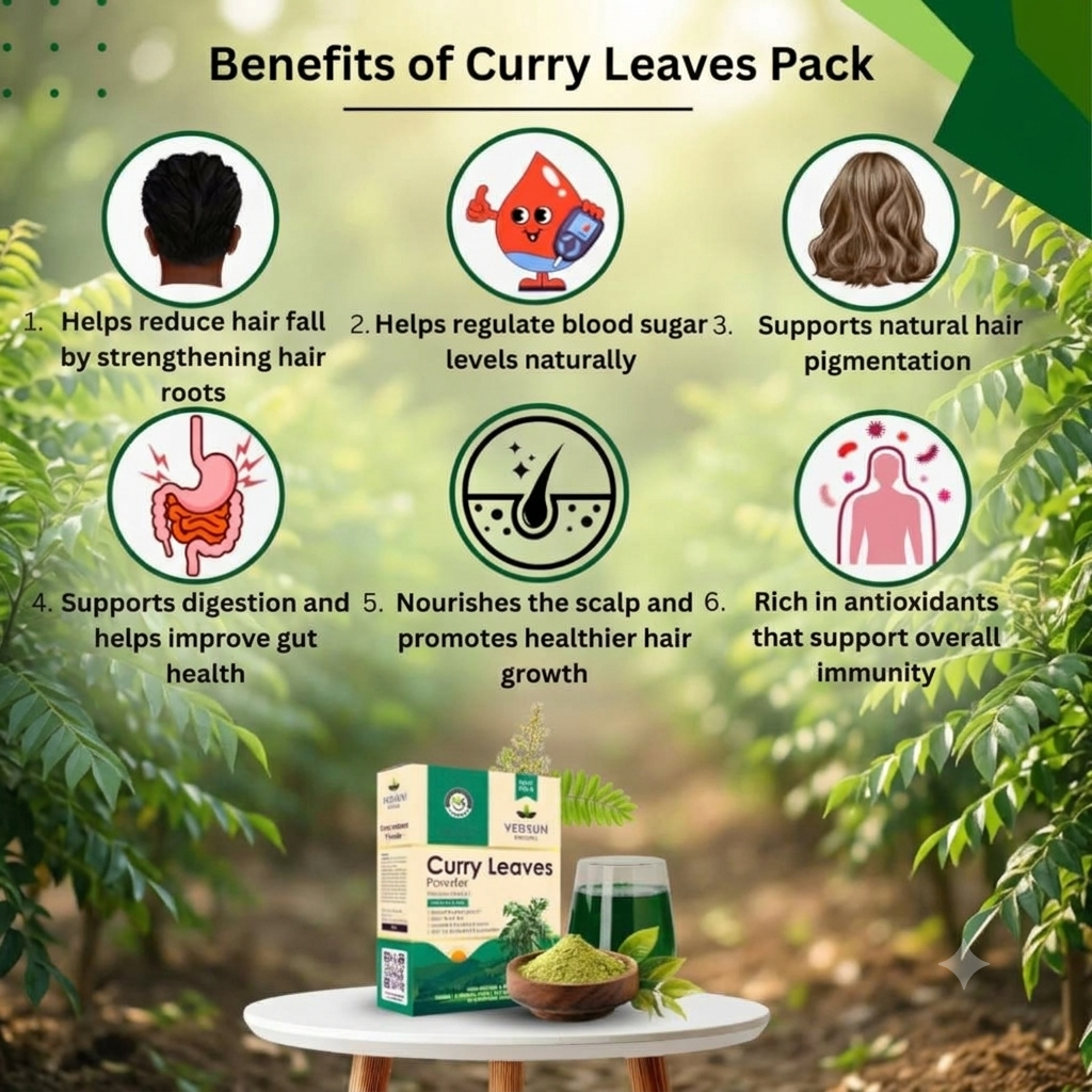 Natural Curry Leaves Powder for Hair & Scalp Care 100g ( by Vedsun )